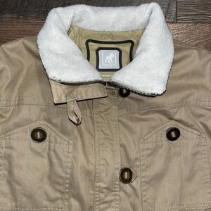 Prana Tan Utility Chore Barn Jacket with White Collar